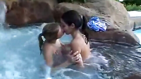 Hot tub teen lesbos get wet