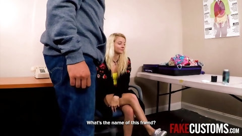 Slutty Teen Detained and Bribed by Customs...
