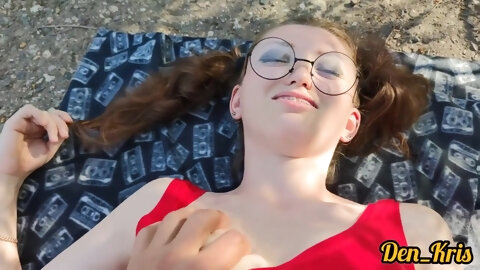 Cute Schoolgirl With Glasses Gives Blowjob...