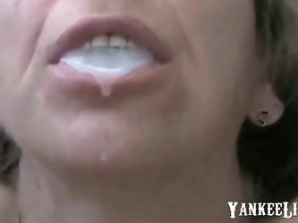 Nice series of cum to mouth shots