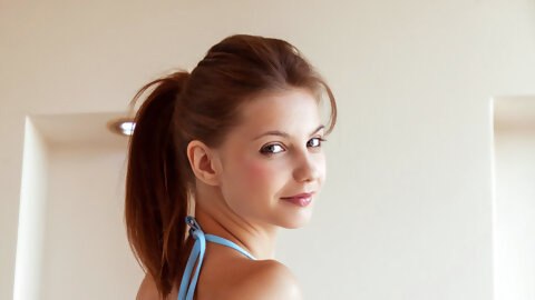 Adorable teen with a ponytail Emma Sweet...