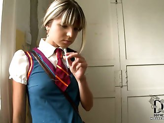 Schoolgirl gets caught smoking