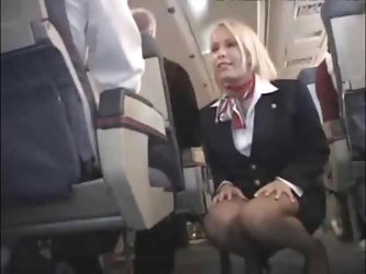 Stewardess fucked on her plane so hard