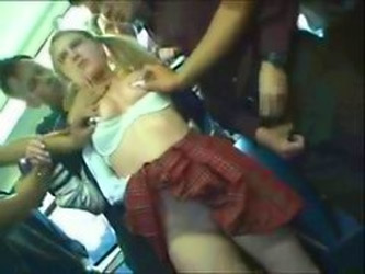 Blonde Girl Molested In Bus