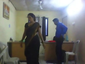 Office girl with hidden camera