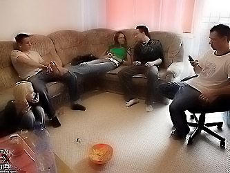 College party with sex games and double...
