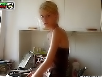 I record my slutty blonde girlfriend...
