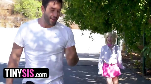 Stepbrother fucks his petite cute blondie...