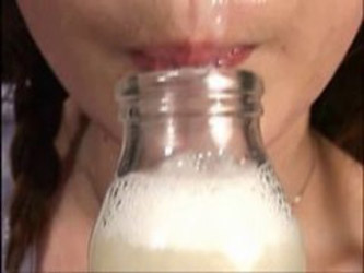 kokoro amano drinks a bottle of sperm